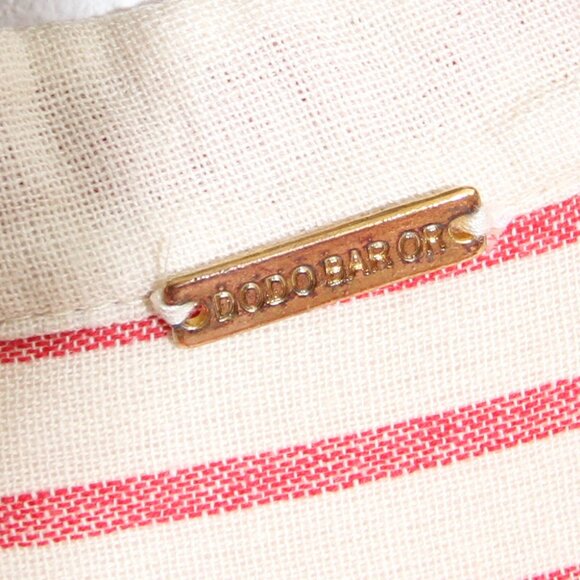 Dodo Bar Or Embroidered Stripe Midi Dress Tassel Fringe Pink Cotton Size Medium - Picture 13 of 14